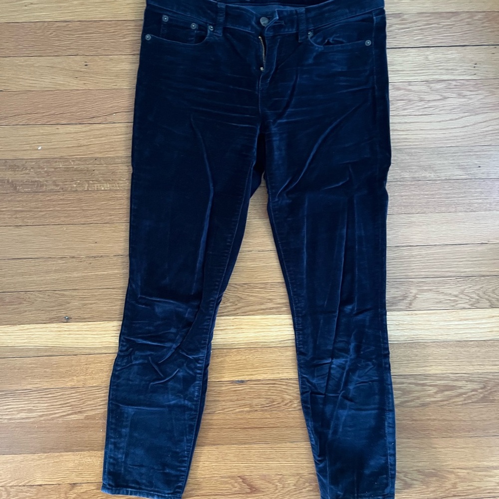 Jcrew Women's Navy Velvet Skinny Jeans